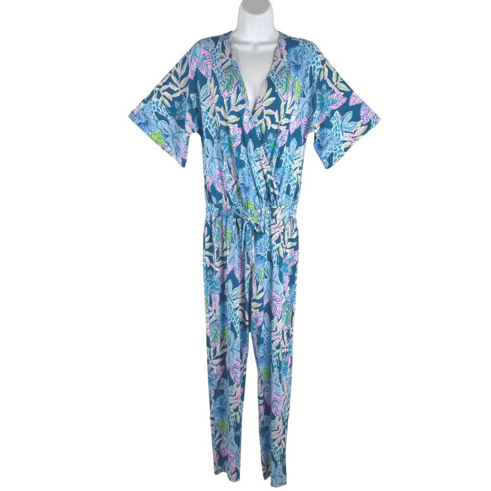 Lilly Pulitzer Merrick‎ Jumpsuit Small Macau Blue Tall Me About It NWT DR-1728